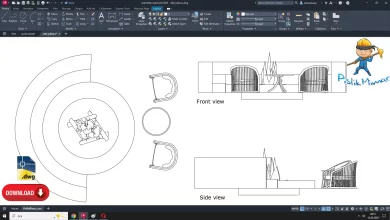 ateş çukuru dwg çizimi, Fire Pit dwg, autocad drawing