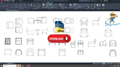 autocad tekli koltuk çizim seti dwg çizimi