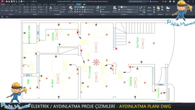 aydınlatma planı dwg, Lighting Plan cad blocks