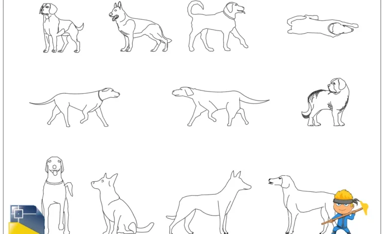köpek dwg, dog dwg, autocad dwg