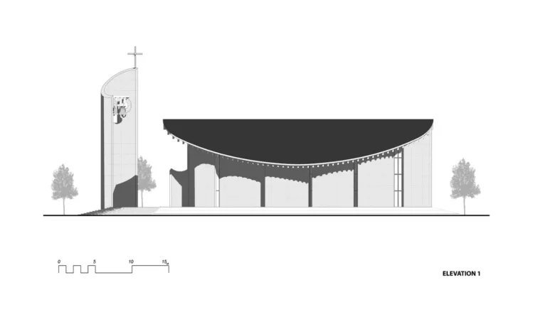 kilise cephe görünüş çizimi