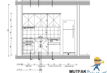 mutfak kesit cizimi dwg