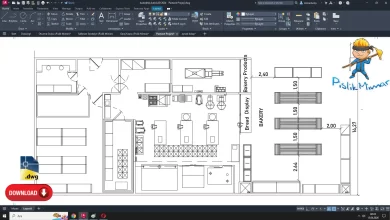 pastane projesi, Bakery Project dwg, mimari projeler