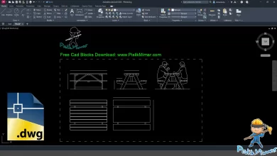piknik masası dwg, autocad Picnic Table cad blocks
