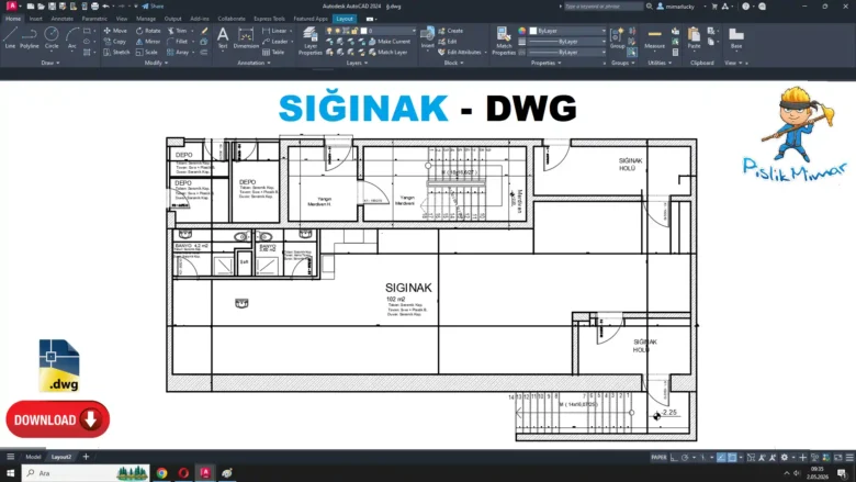 sğınak dwg, Shelter DWG, Refugio DWG, Abri DWG, Rifugio DWG, 避難所 DWG, Abrigo DWG, 避难所 DWG