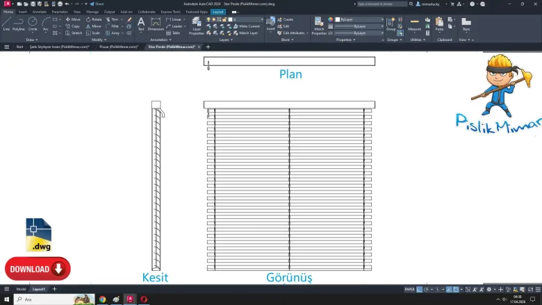 stor perde, stor perde dwg, roller blind, roller blind dwg, roller blind drawing, autocad drawing