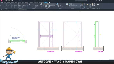 yangın kapısı detay dwg, Fire Door Detail cad blocks