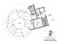 yuvarlak form restoran projesi dwg indir