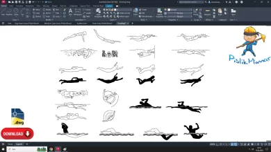 yüzen insan dwg çizimi, Swimming Person dwg, cad blocks, autocad drawing